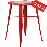 Flash Furniture CH-31330-RED-GG Square Bar Height Table in Red